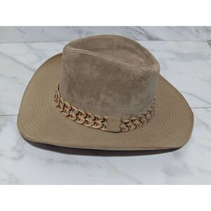 Resistol Self-Conforming Men's Tan Suede Braided Accent Band Western Cowboy Hat